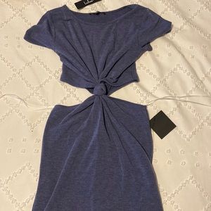 M lulus blue cutout dress